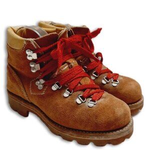 THE GORILLA SHOE \ Vibram Sole Suede Leather Hiking Lace-Up Boots Tan Brown 6.5